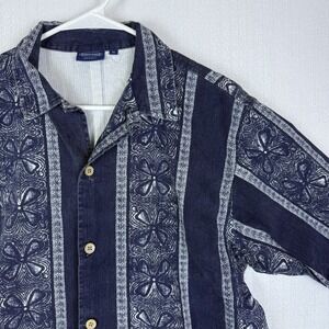 VTG Y2K Men's Sideout Short Sleeve Button Down Corduroy Paisley Denim Western XL